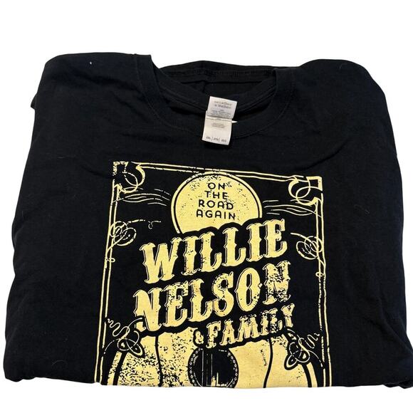 Willie Nelson & Family 2008 T-Shirt Black Concert Tour On The Road Again 2XL - Picture 2 of 4